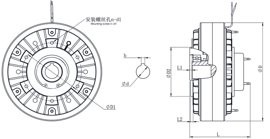 FZY磁粉制動(dòng)器外形圖