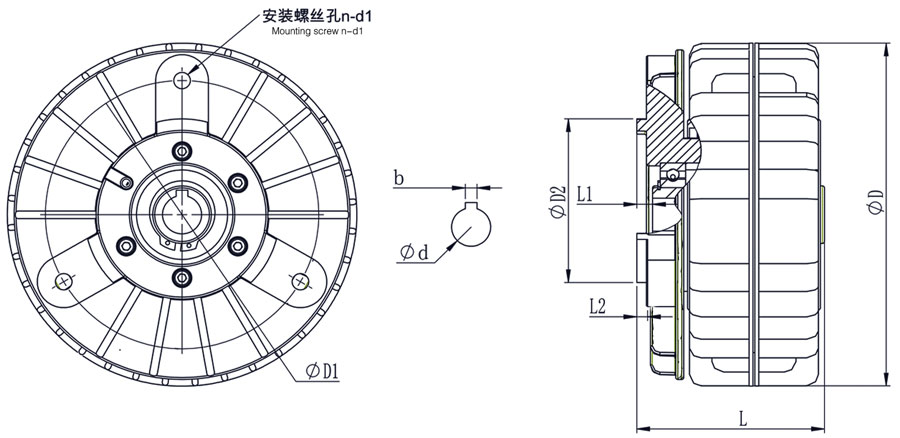 ZAY磁粉制動器外形圖 ZAY磁粉制動器外形圖