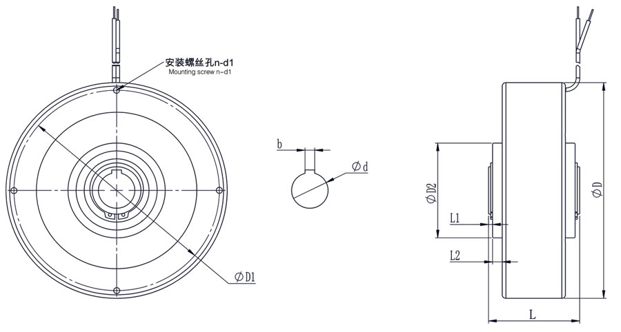 ZX-空磁粉制動(dòng)器外形圖