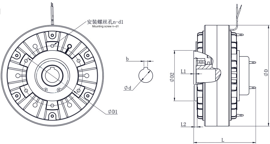 FZKY磁粉制動(dòng)器外形圖